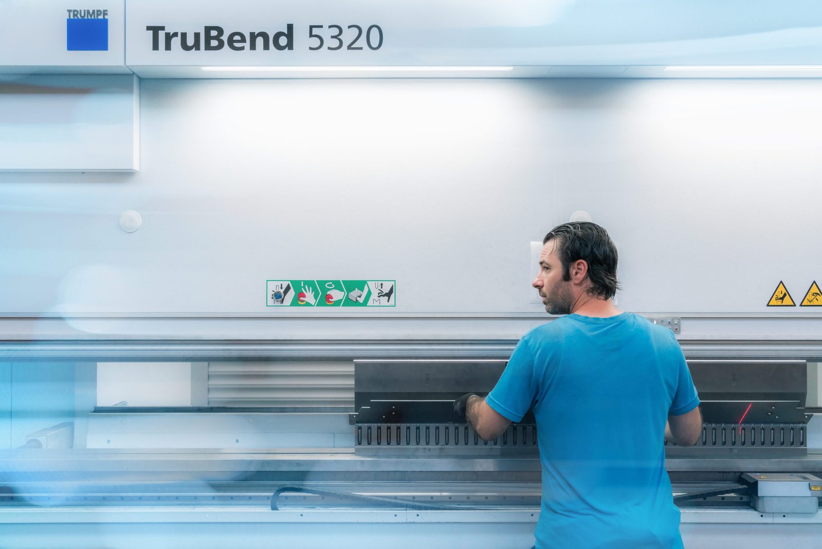 Operator at the TRUMPF TruBend 5320 press brake