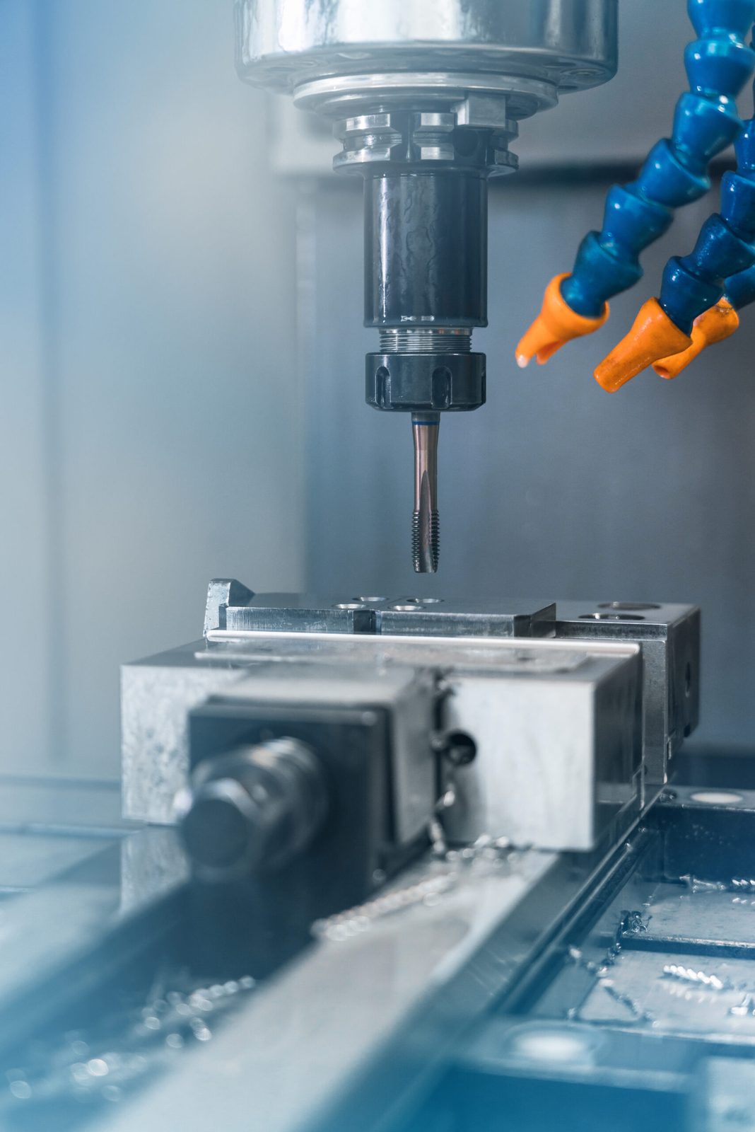 CNC machining centre while milling