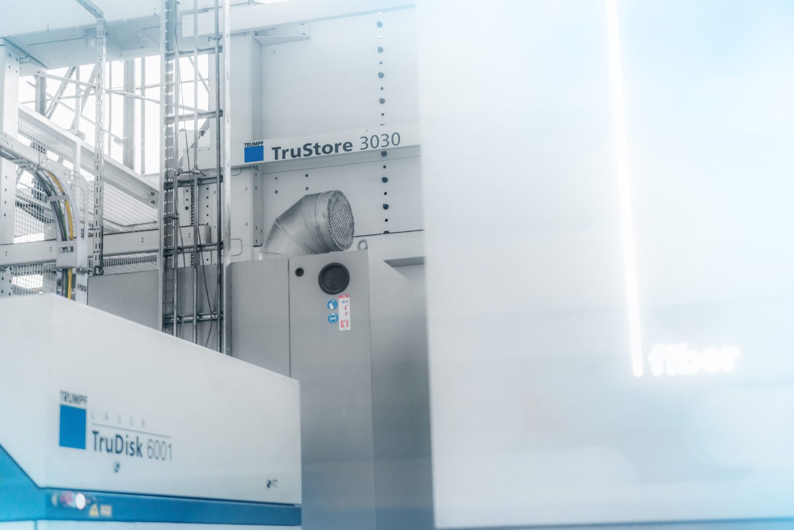 TRUMPF TruStore 3030 sheet storage and TruDisk 6001 laser source